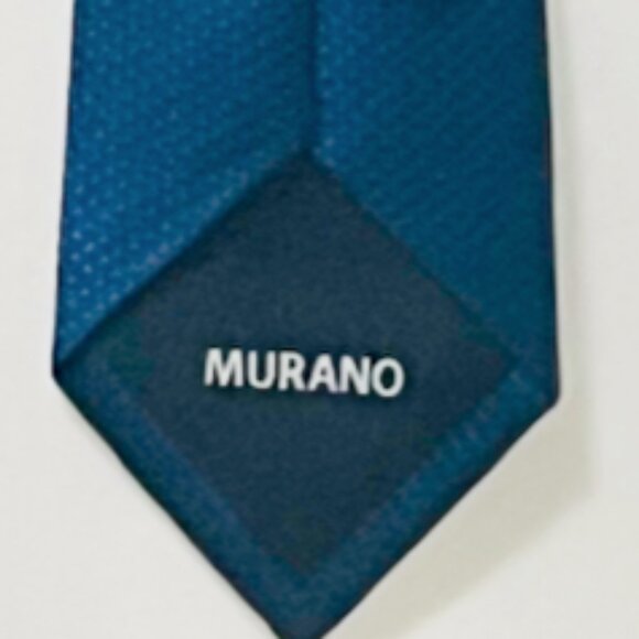 Murano Solid Textured 3 1/8" Woven Silk Tie - Navy Blue - New With Tags - Picture 4 of 5
